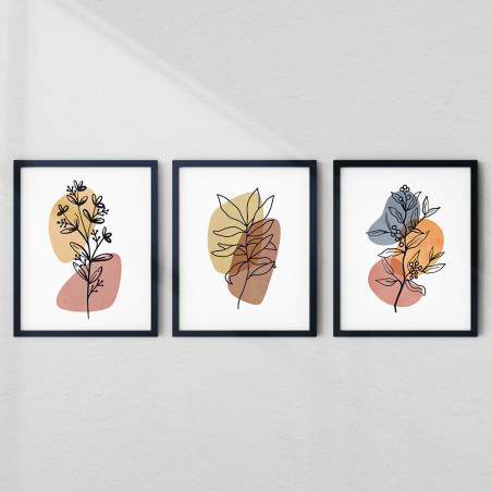 Abstract Botanical Wall Frame Set of 3 | AiyaanBD