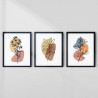 Abstract Botanical Wall Frame Set of 3 | AiyaanBD