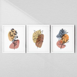 Abstract Botanical Wall Frame Set of 3 | AiyaanBD