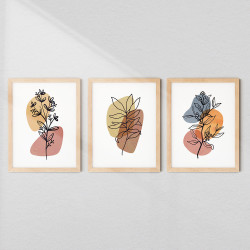 Abstract Botanical Wall Frame Set of 3 | AiyaanBD
