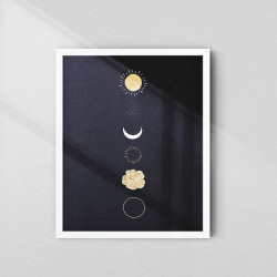 Celestial Moon Phase Wall Frame | Modern Abstract Wall Art | AiyaanBD