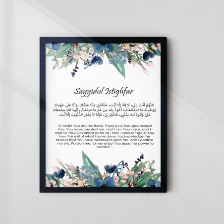 Buy Premium Sayyidul Istighfar Floral Wall Art Frame | AiyaanBD