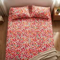 Buy Premium Crimson Meadow Floral Percale Cotton Bedsheet | AiyaanBD