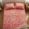 Buy Premium Crimson Meadow Floral Percale Cotton Bedsheet | AiyaanBD