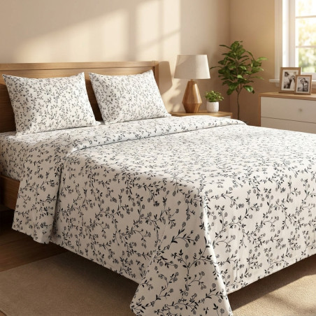 Buy Premium Minimalist Trailing Vine Cotton Bedsheet Set | AiyaanBD