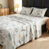 Buy Premium Fern & Leaf White Cotton Bedsheet Set | AiyaanBD