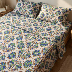 Buy Premium Lattice Floral Cotton Bedsheet Set | AiyaanBD