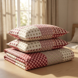Buy Premium Geometric Pattern Percale Soft Cotton Bedsheet Set | AiyaanBD