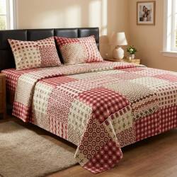 Buy Premium Geometric Pattern Percale Soft Cotton Bedsheet Set | AiyaanBD