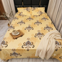 Buy Premium Imperial Damask Crest Satin Cotton Bedsheet Set | AiyaanBD