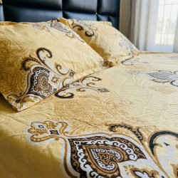 Buy Premium Imperial Damask Crest Satin Cotton Bedsheet Set | AiyaanBD