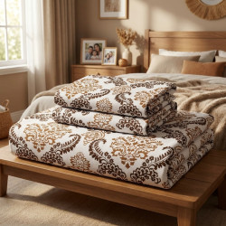 Buy Premium Royal Damask Satin Cotton Bedsheet Set | AiyaanBD