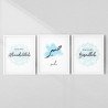 Islamic Wall Art Set – Bismillah, Sabr, Alhamdulillah | Selectable Frame Colors