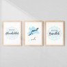 Islamic Wall Art Set – Bismillah, Sabr, Alhamdulillah | Selectable Frame Colors