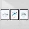 Islamic Wall Art Set – Bismillah, Sabr, Alhamdulillah | Selectable Frame Colors