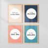 Islamic Wall Art Set – La ilaha illallah, Alhamdulillah, Subhanallah, Allahu Akbar | Multiple Frame Options