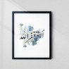 Astaghfirullah Islamic Wall Art | Arabic Calligraphy with Blue Floral Frame | Aiyaan BD