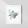 Astaghfirullah Islamic Wall Art | Arabic Calligraphy with Blue Floral Frame | Aiyaan BD