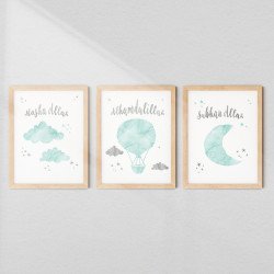 3 Pis Islamic Verse Wall Art Set | Aiyaan BD