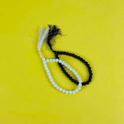 Premium Black & White Tasbih Set | Islamic Prayer Beads for Dhikr