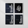 Dhikr Wall Art Set – Alhamdulillah, Inshallah, Allahu Akbar & Allah Frames