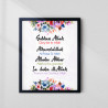 4-Piece Dhikr Islamic Wall Art Set | Modern Floral | Glass Fiber Frame