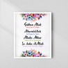 4-Piece Dhikr Islamic Wall Art Set | Modern Floral | Glass Fiber Frame