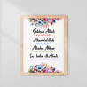 4-Piece Dhikr Islamic Wall Art Set | Modern Floral | Glass Fiber Frame